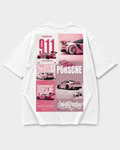 911 PORSCHE Oversized Street wear Tee White