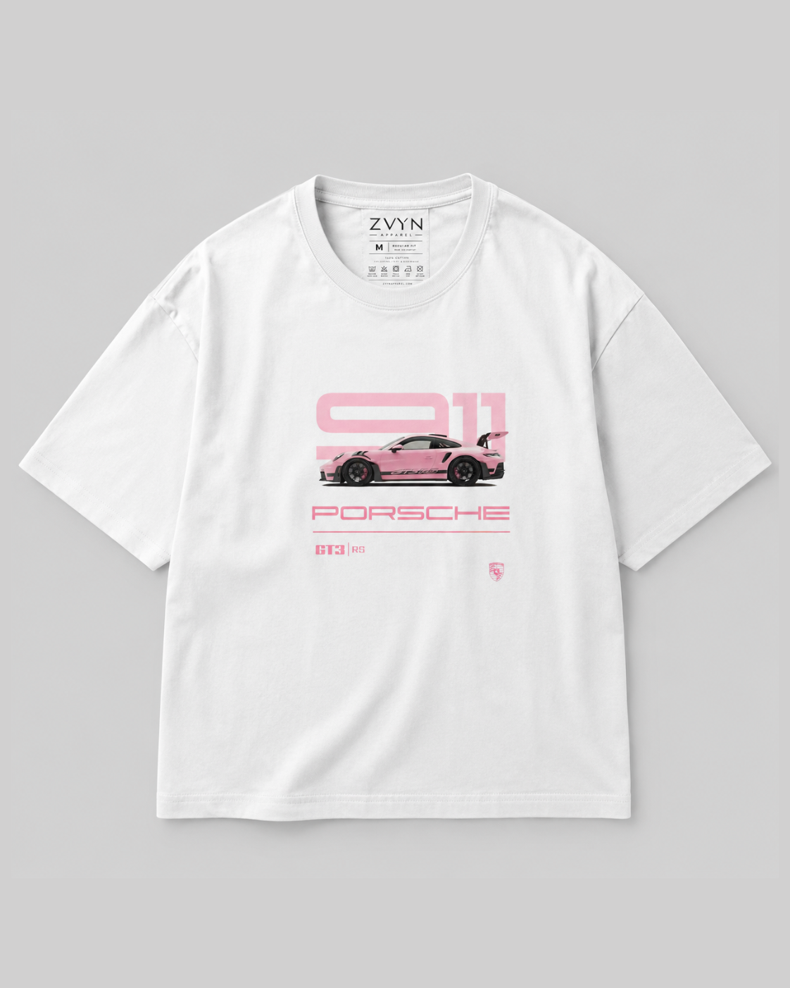 911 PORSCHE Oversized Street wear Tee White