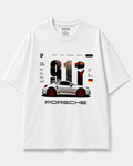 PORSCHE Oversized Streetwear Tee White